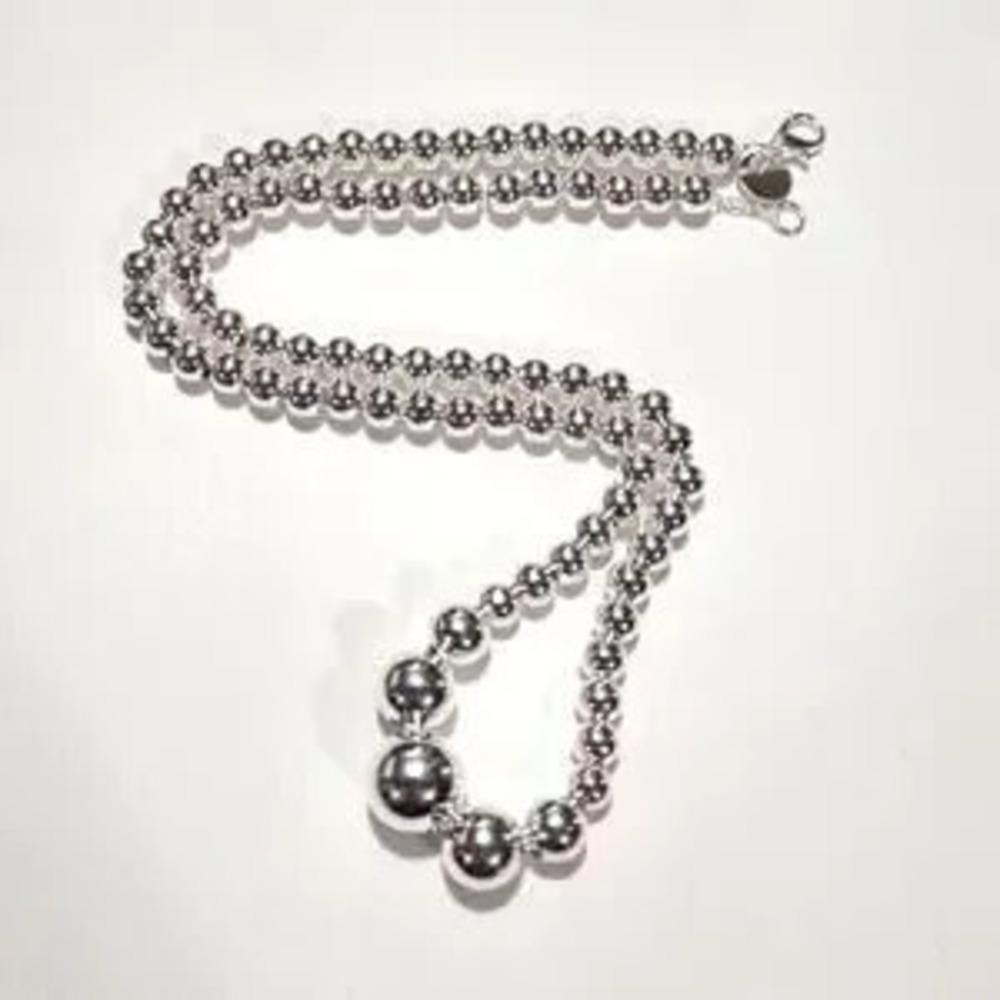 925 Silver Necklace Pearl Style Chain Christmas Birthday Anniversary VTG Gift